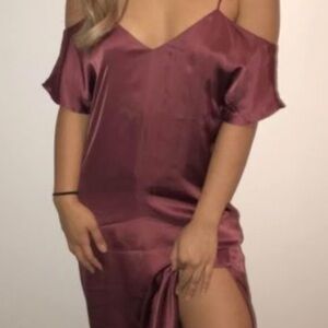 Aritzia Wilfred satin slip dress